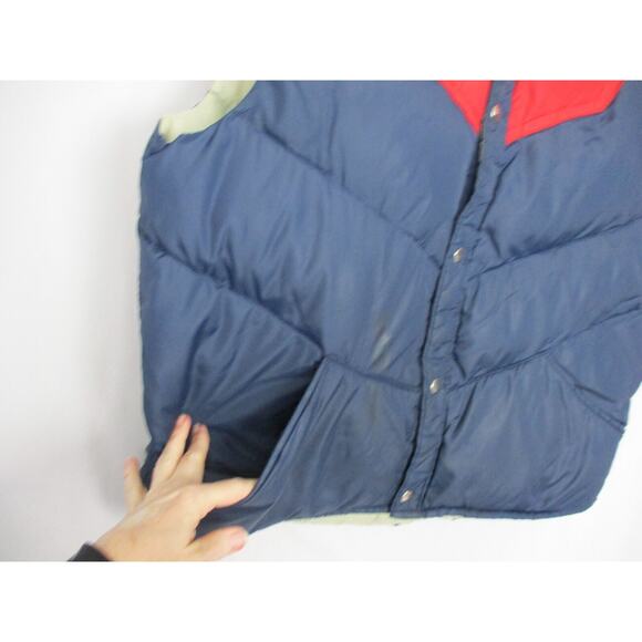 Vtg Polar Gear Vest Jacket Mens XL Long Down Feather Puffer Feather Color Block - Picture 5 of 15